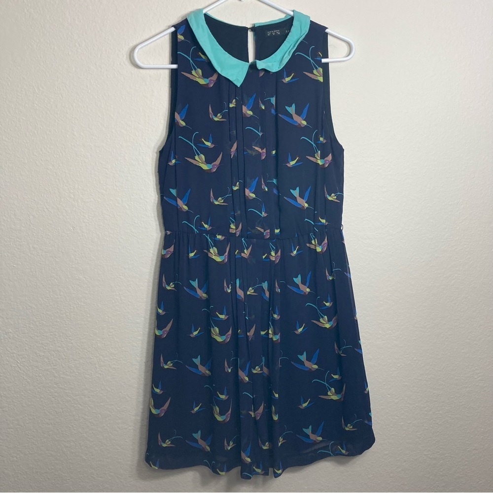 Zara Basic Bird Dress - Blue - Medium